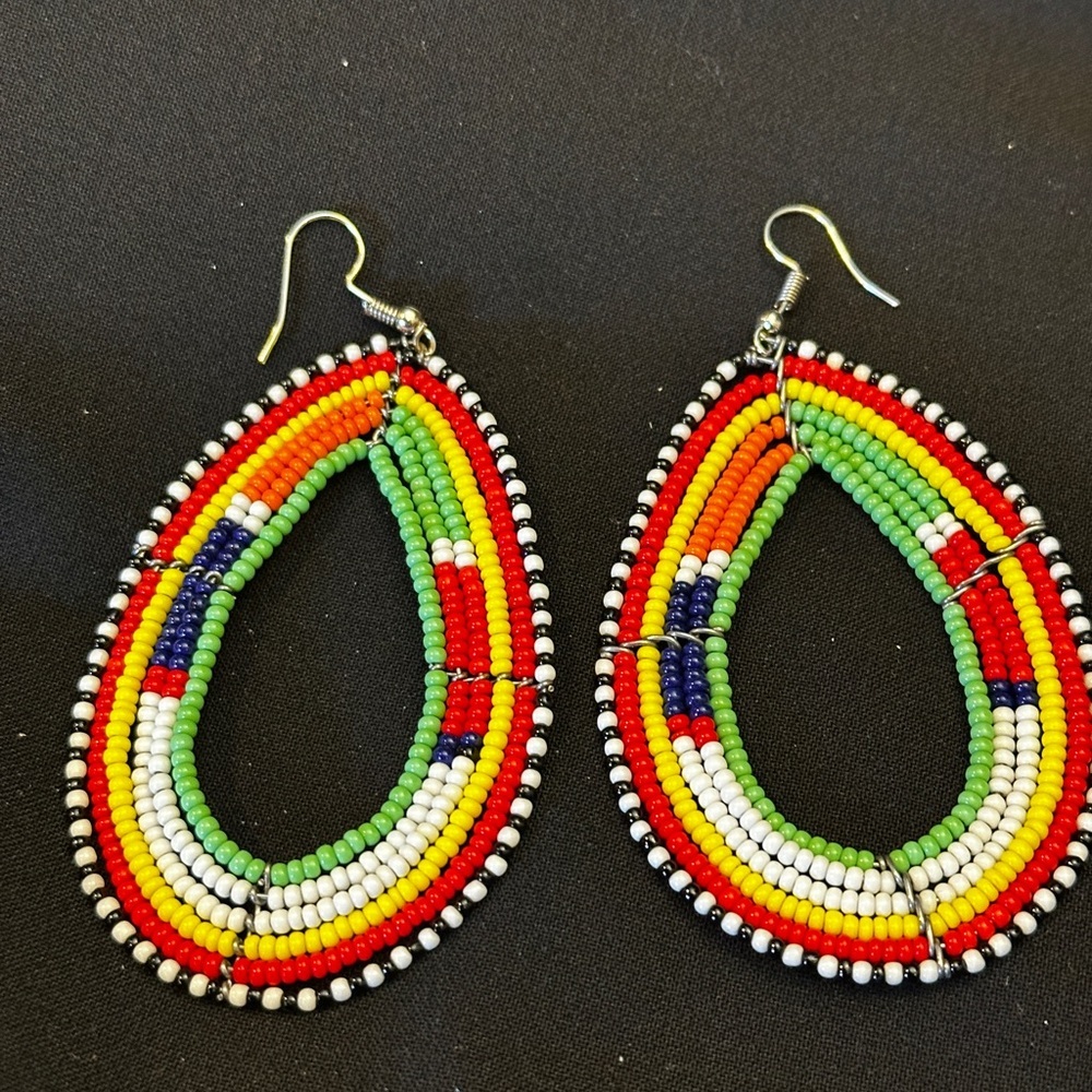 NEW African Handmade Beaded Earrings